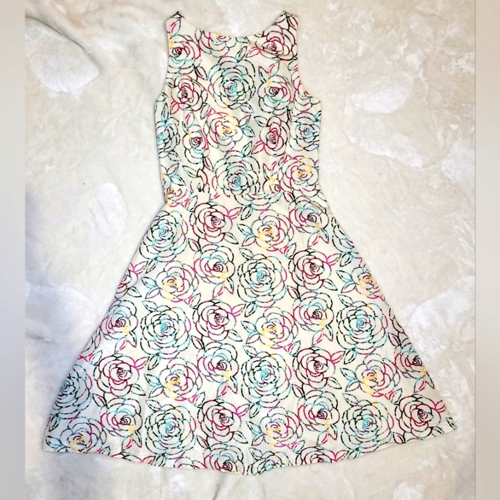 Lily Pulitzer Silk Vanilla Sorority Social Floral Midi Dress 4